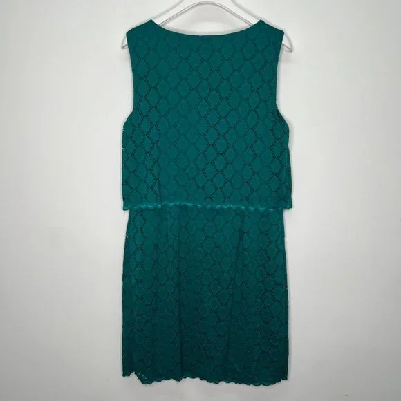 ENFOCUS Women's Dress 16W Sheath Lace Overlay Sleeveless Dress Jade Green 16W - Picture 3 of 8